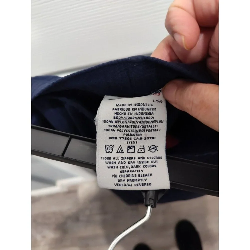 Tommy Hilfiger Track Pants Men's LARGE‎ Blue 100% Nylon Pockets Drawstring
